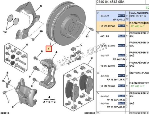 Ön Fren Diski Takım PBP FRN