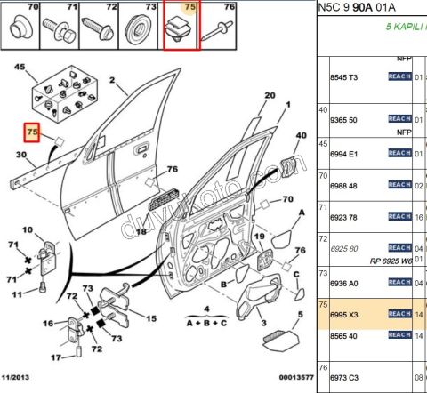 KLIPS ON PANJUR KOSE P206 P306