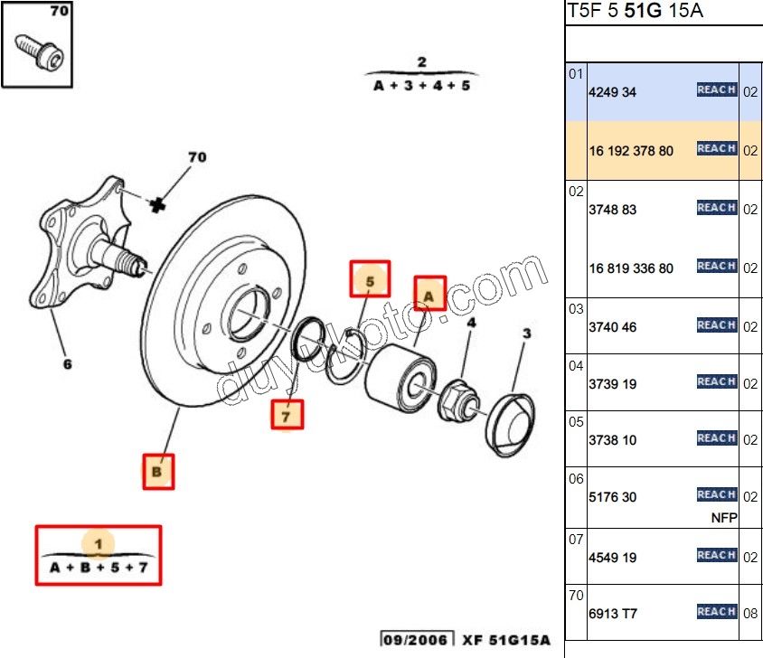 Fren Diski Arka PORYA+ RULMAN+ ABS'li P3071 C41