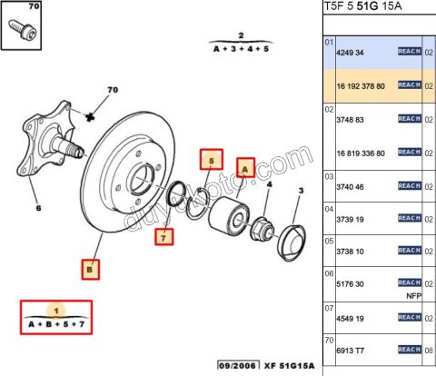 Fren Diski Arka PORYA+ RULMAN+ ABS'li P3071 C41
