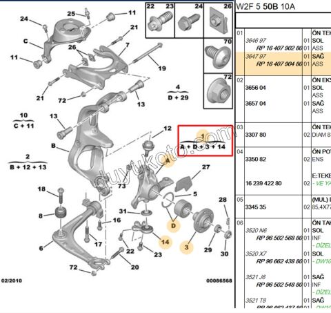 Ön Sağ Aks Taşıyıcısı    P407 P508 C53 (ROTIL+)