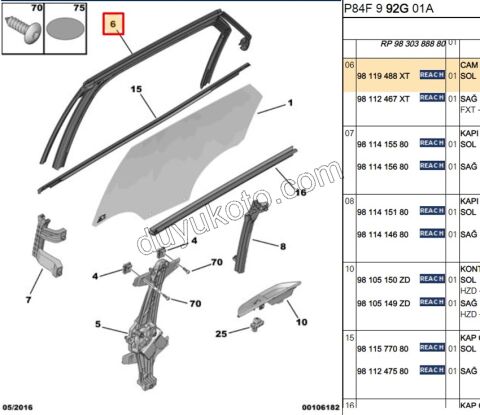 FITIL KAPI CAMI CERCEVE ARKA L P30082 SIYAH