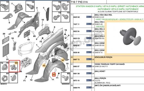 KLIPS IKILI GECME PANJUR UST P106 P206 P307 P406