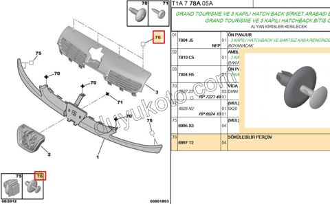 KLIPS IKILI GECME PANJUR UST P106 P206 P307 P406