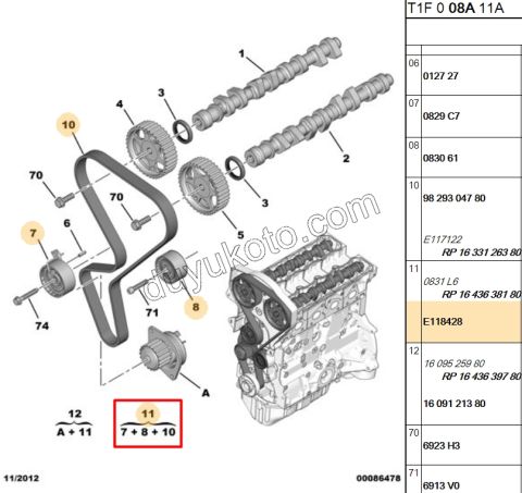 Eksantrik/Triger Kayış Seti EM TU5JP4 134