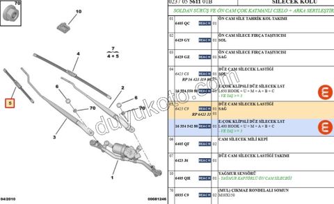 Sağ Ön Silgi Süpürgesi C33 C3PC1 DS3 40CM