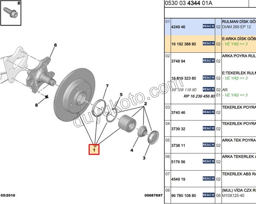Fren Diski Arka Adet (X2) PRT3 P3081 P30081