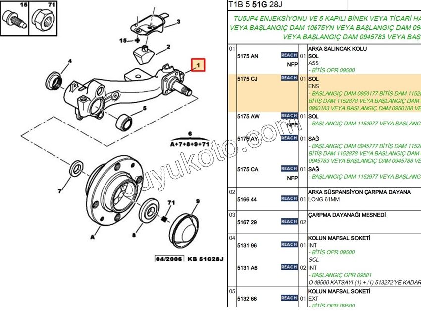 TORSIYON KOLU ARKA L P206