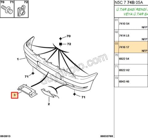 CERCEVE PLAKA LAMBA P306 85 TL