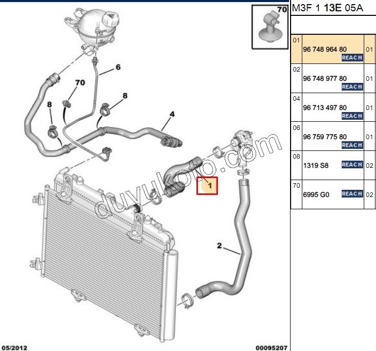 Radyatör Üst Hortumu P301 1.2VTI 82HP