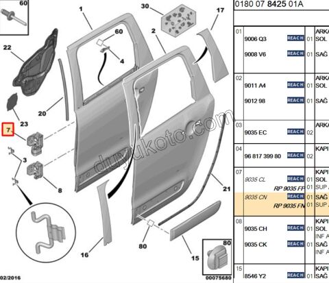 MENTESE + GERGI ARKA KAPI UST R C3PC1