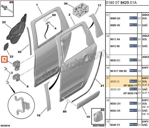 MENTESE + GERGI ARKA KAPI UST L C3PC1