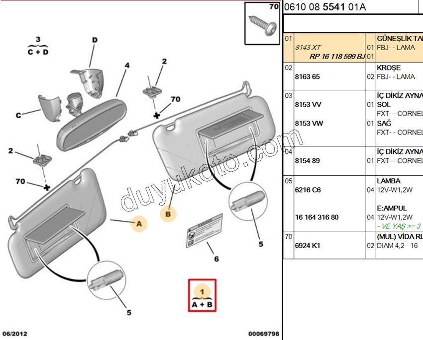 Güneşlik Takım C53 LAMA