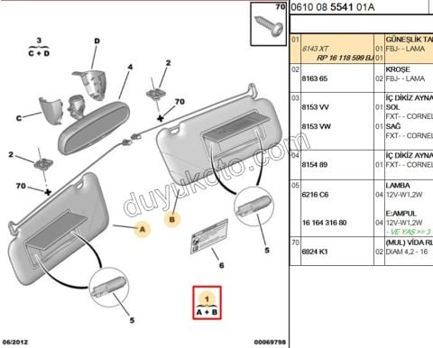 Güneşlik Takım C53 LAMA