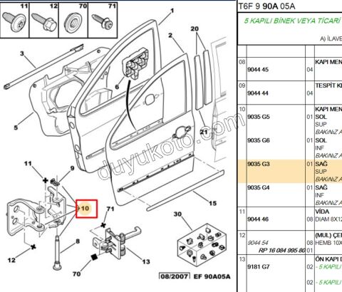 MENTESE KAPI ON + ARKA R UST P307