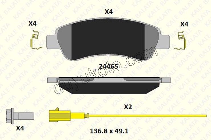 Arka Fren Balatası Takım DCT3MQ 2FIS Küçük TIP