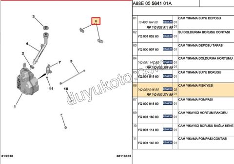 Cam Yıkama Su Fiskiyesi Ön C3AIR