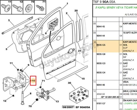 MENTESE KAPI ON + ARKA L UST P307