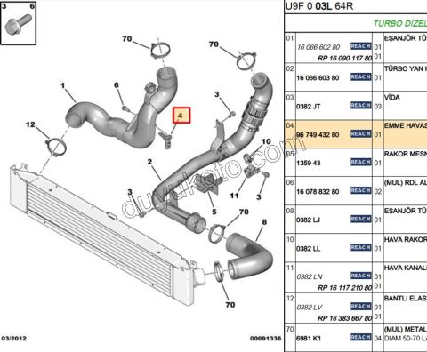 SENSOR EMME MANIFOLD HAVA ISI BXR3 EURO5 YESIL