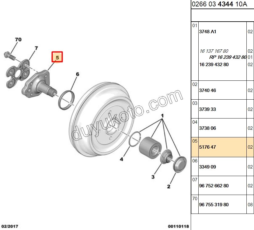 Arka Dingil (Torsiyon) Mili Pim P2081 P301 C33 CCT DS3