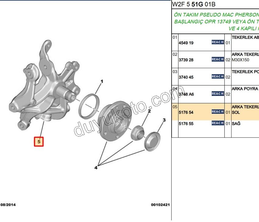Arka Sol Taşıyıcı P5081
