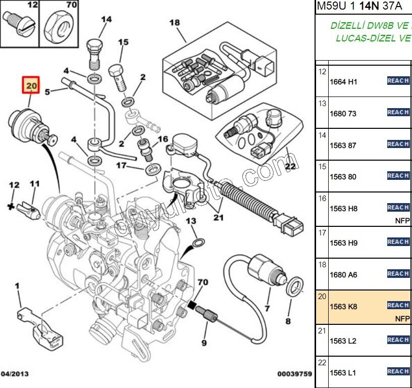 Partner Berlingo Stop Müşürü 1.9 Dizel DW8 DW8B