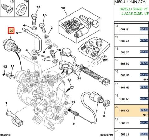 Partner Berlingo Stop Müşürü 1.9 Dizel DW8 DW8B