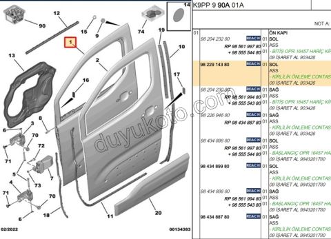 Sol Ön Kapı Komple PRT4
