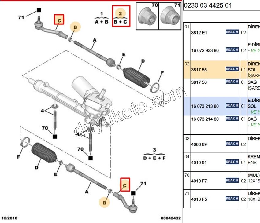 Sol Rot Başı P1007 C2 C31 C32