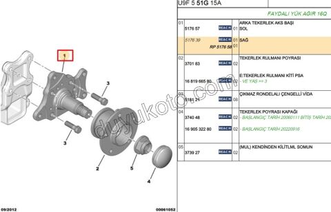 Arka Sağ Porya Mili     BXR3 DCT3 14Q 16Q 20Q