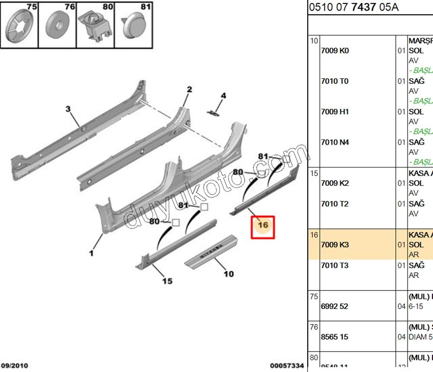 ETEK PLASTIGI MARSBIYEL ARKA L C4SD