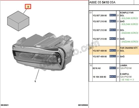Citroen C3 Aircoss Far Tamir Takımı Sol 2021/2023
