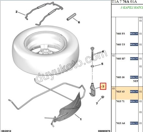 KANCA STEPNE CIVATA PRT1 PRT2 CENGEL 9.5CM