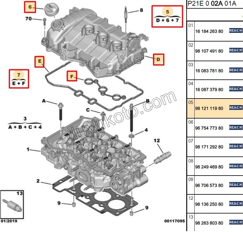 KAPAK KULBUTOR 1.2CC 75HP CONTA+