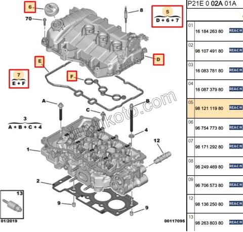 KAPAK KULBUTOR 1.2CC 75HP CONTA+