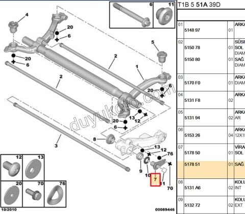 SAC TORSIYON CUBUK KONTRA R P106 P206