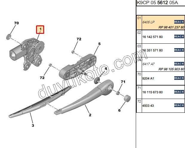 2019> Partner Rifter Berlingo Combo Doblo Proace City MOTOR CAM SILGI ARKA PRT3 (Bagaj Tek Kapak Yukarı Açılır)