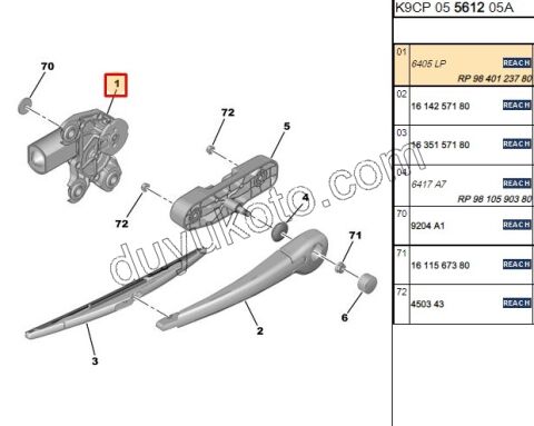 MOTOR CAM SILGI ARKA PRT3 PRT4 1P