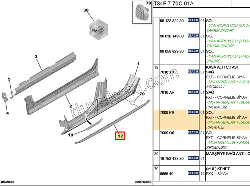 PLASTIK ETEK MARSPIYEL L KROM+ P30081