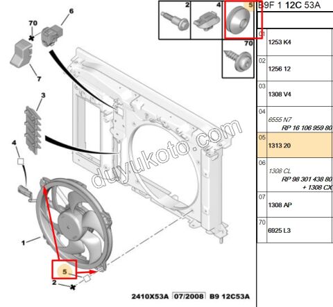 LASTIK RADYATOR FAN DAVLUMBAZI P206