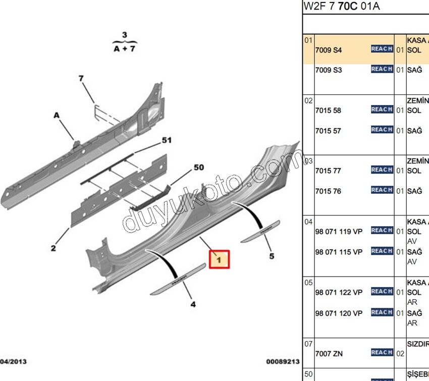 SAC ETEK MARSBIYEL DIS L P5081