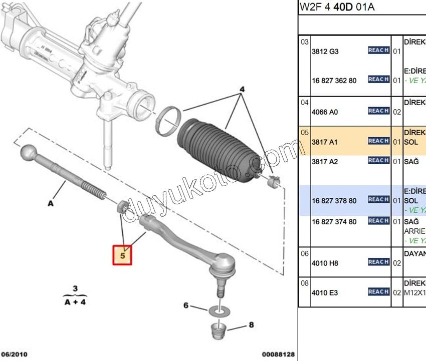 Sol Rot Başı P5081 DW10C