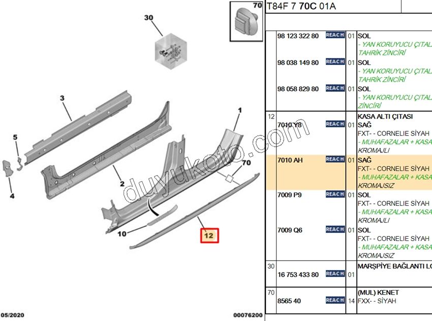 PLASTIK ETEK MARSPIYEL R P30081