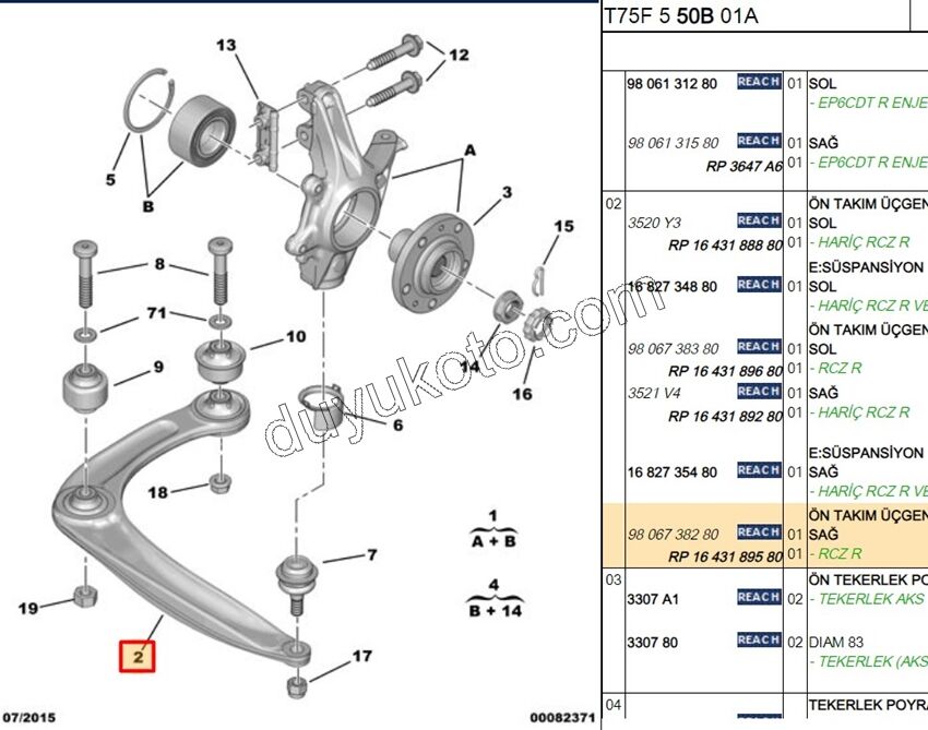 Salıncak Sağ RCZ R 270HP DS5