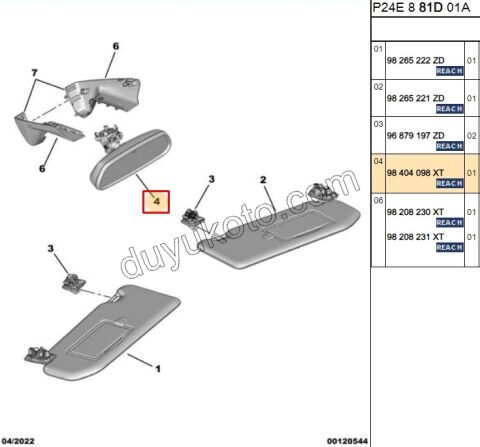 Peugeot 208 2008 508 İç Dikiz Aynası SIYAH 2019/2023