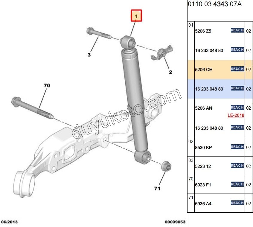 Arka Amortisör C2 C31