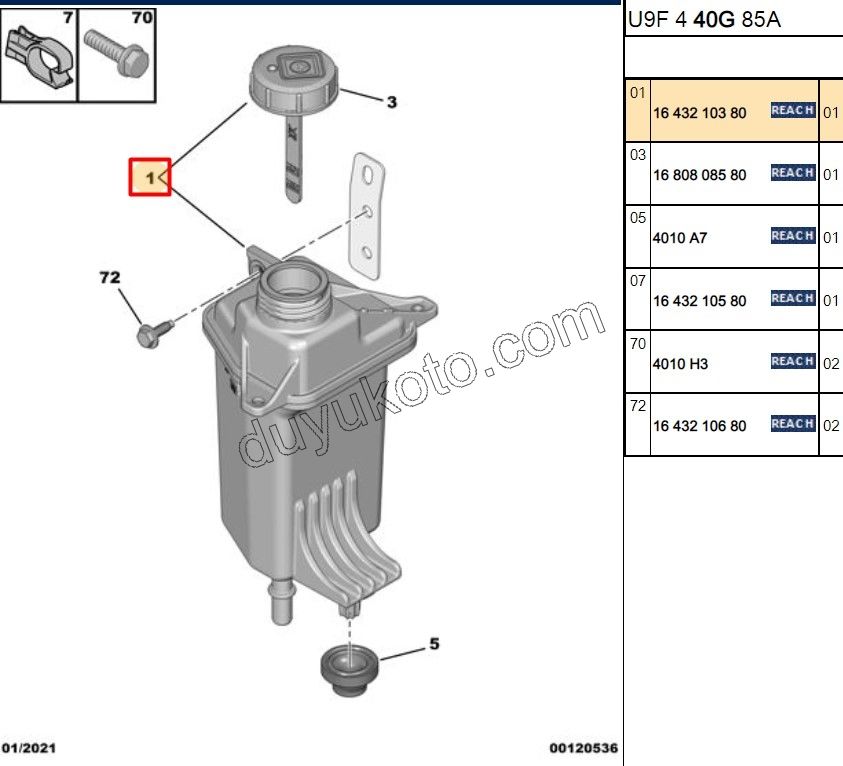 Direksiyon Pompası Yağ Haznesi BXR3MQ