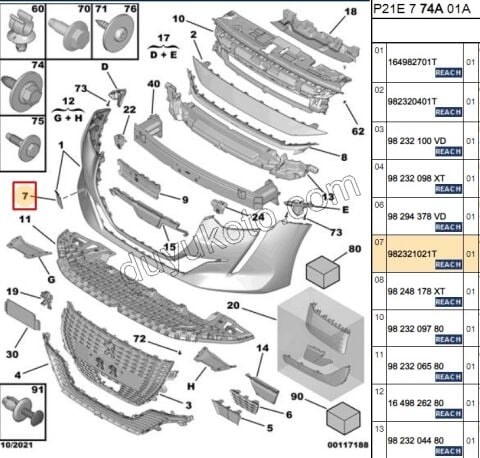 Ön Çeki Demiri Kapağı TAMPON P2082