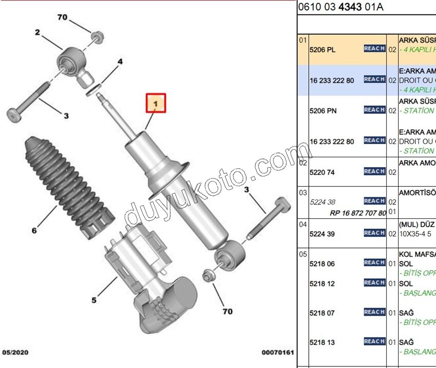 Arka Amortisör C53 P407