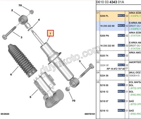 Arka Amortisör C53 P407